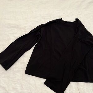 Reformation bell sleeve black tee S